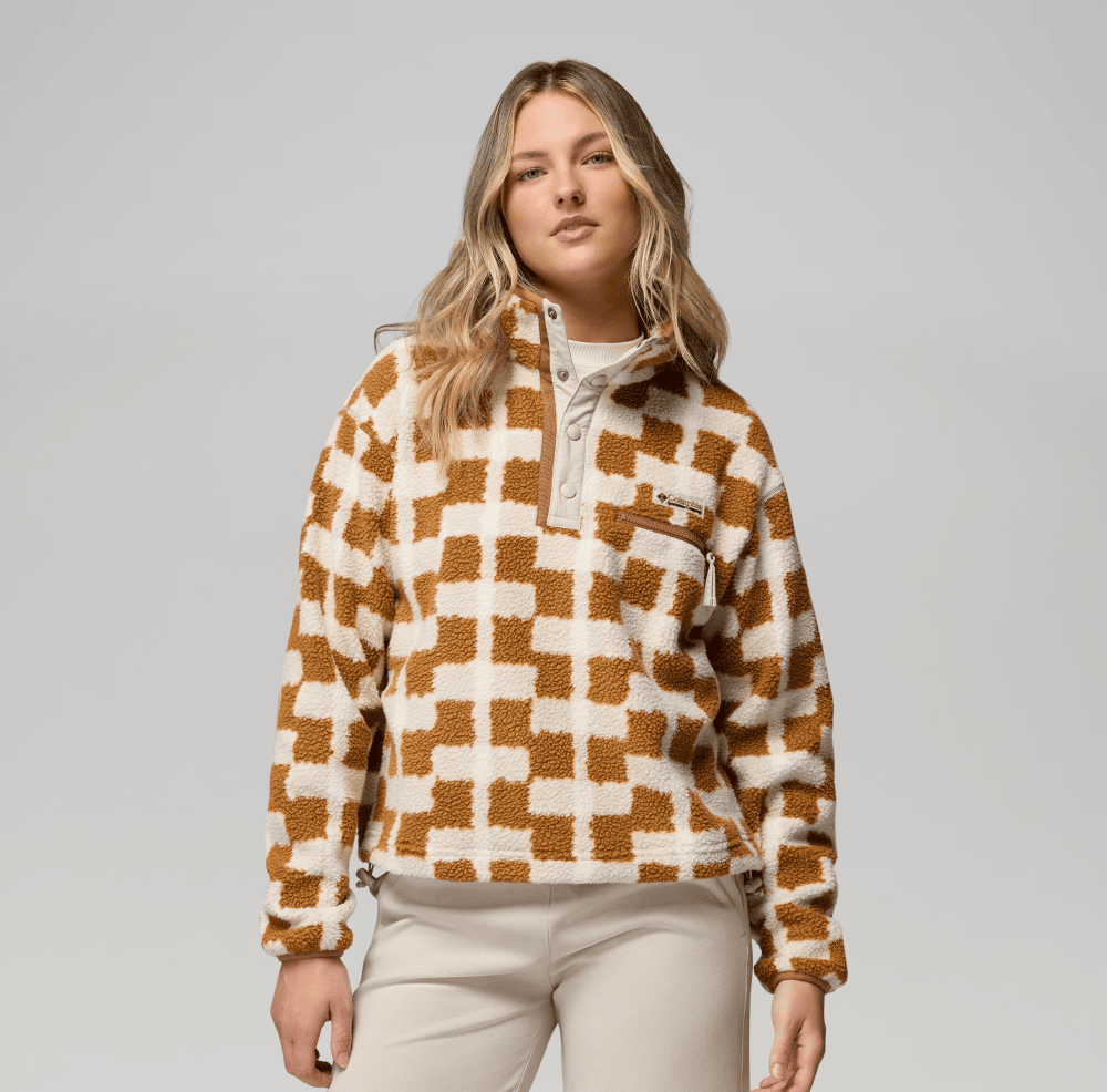 Pile cropped stampato con abbottonatura corta a pressione Helvetia™ II